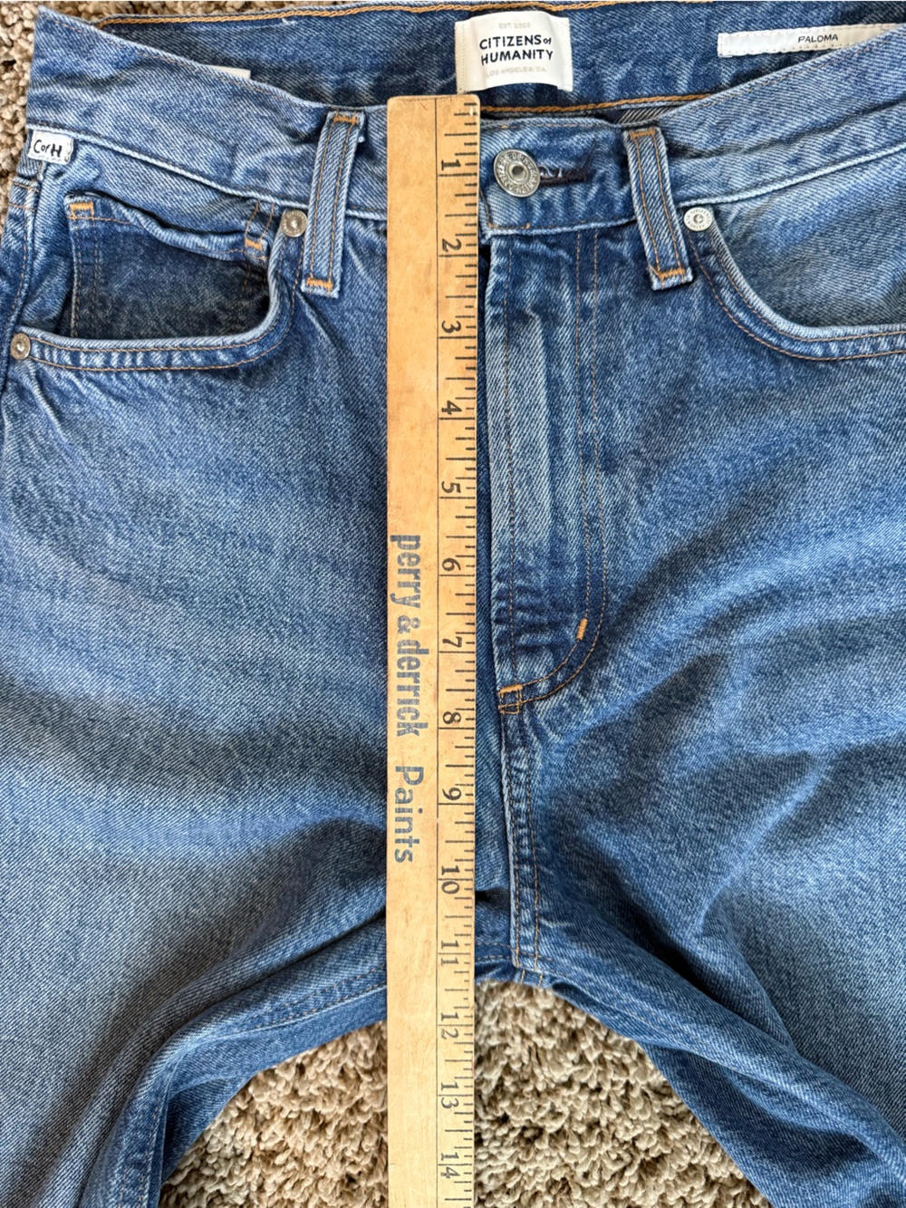 Citizens Of Humanity Paloma Medium Blue Baggy Wide-Leg High-Rise Jeans sz 24 - Picture 9 of 16